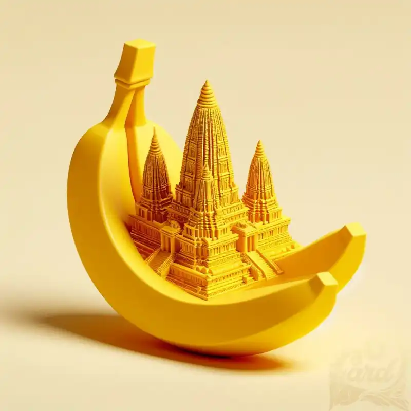 3D banana fruit with Prambanan