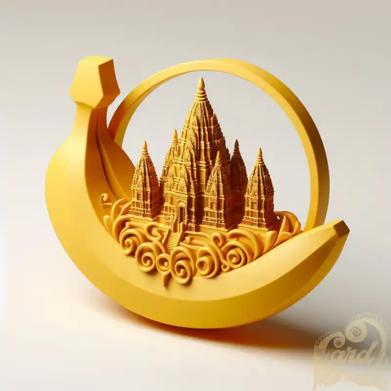 3D banana fruit with Prambanan