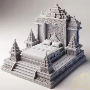 3d bed with dieng temple