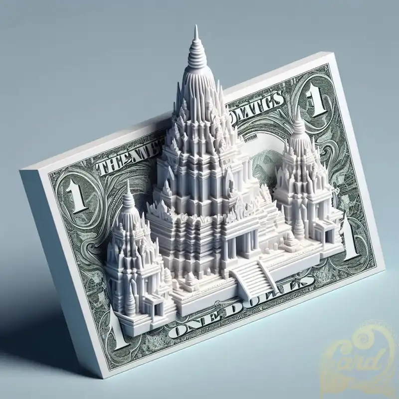 3D dollar bill prambanan