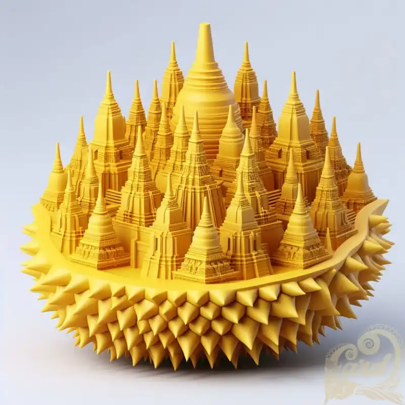 3D durian fruit borobudur