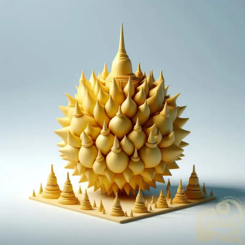 3D durian fruit borobudur