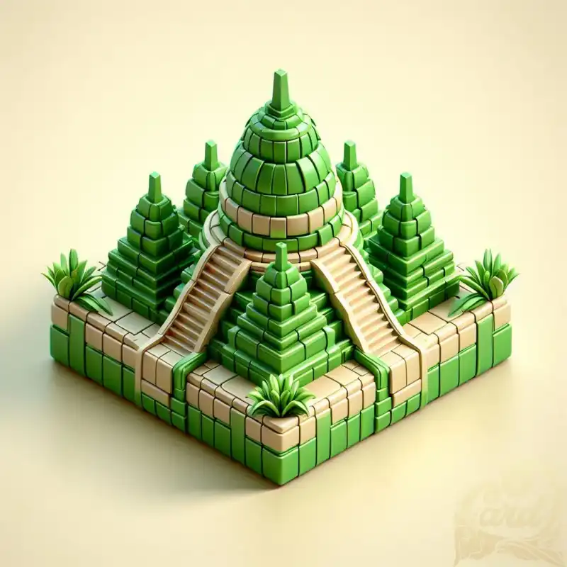 3D ketupat design Borobudur