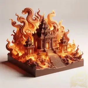 3D lava fire design dieng
