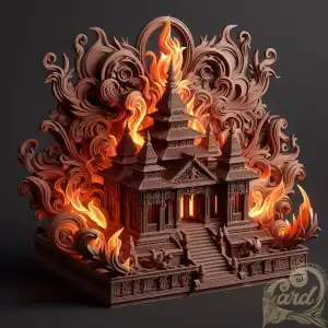 3D lava fire design penataran