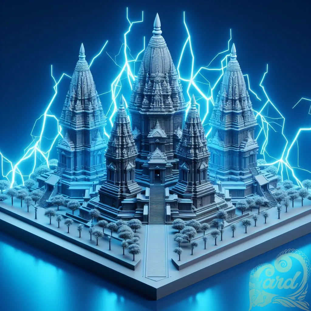 3D lightning design prambanan