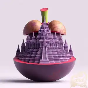 3D mangosteen fruit prambanan