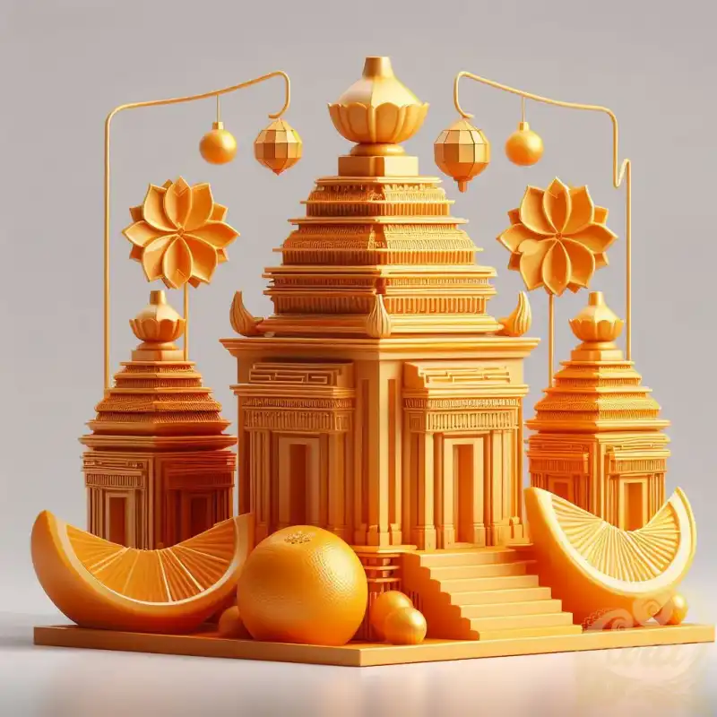 3D orange fruit penataran