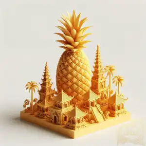3D pineapple fruit dieng