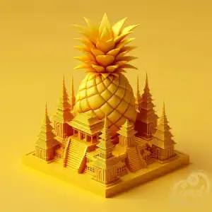 3D pineapple fruit penataran