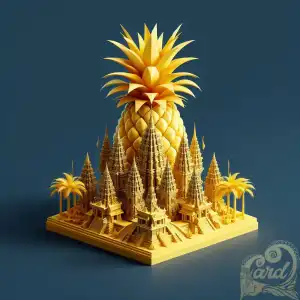 3D pineapple fruit prambanan