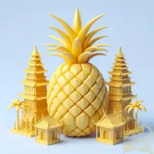 3D pineapple fruit umbul