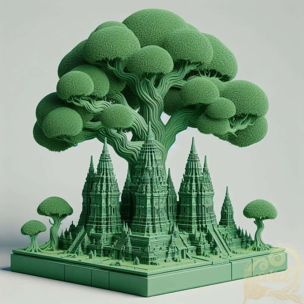 3D tree design with prambanan