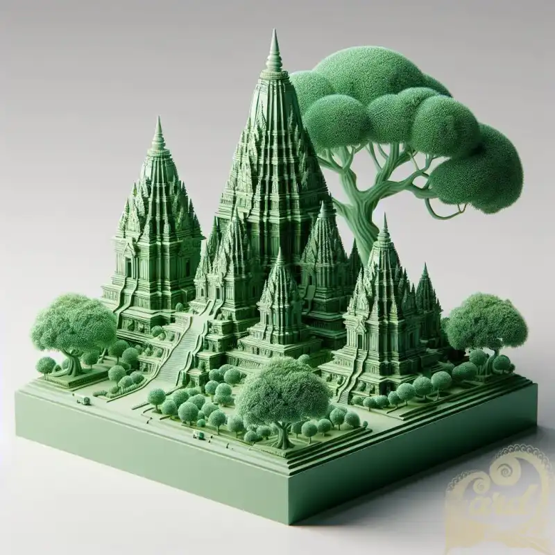 3D tree design with prambanan