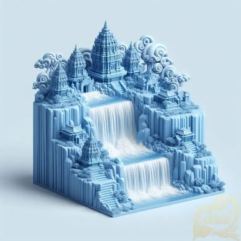 3D waterfall design prambanan