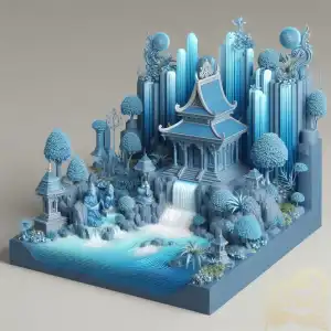 3D waterfall design umbul
