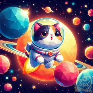 a cute cat astronaut