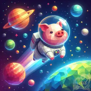 a cute pig astronaut