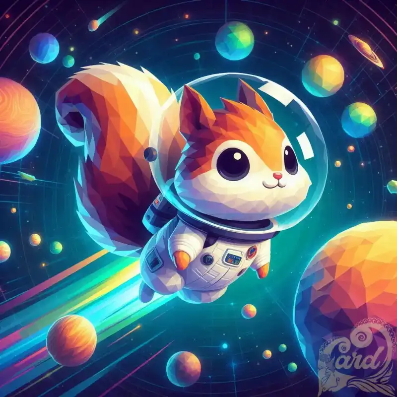 a cute squirrel astronaut