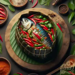 a dish of processed pepes ikan