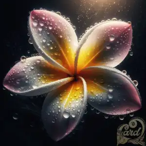 a frangipani in water drops