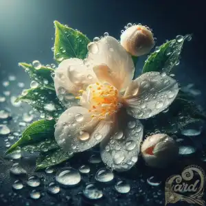 a jasmine in water drops