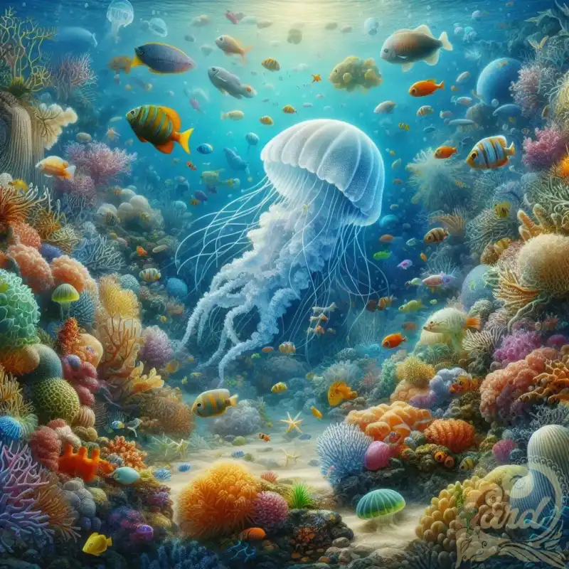 A jellyfish In the ocean