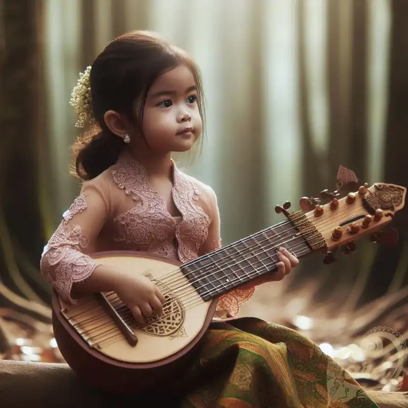 A little girl wearing kebaya