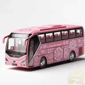 a pink bus