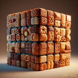 a Rubik's cube biscuit