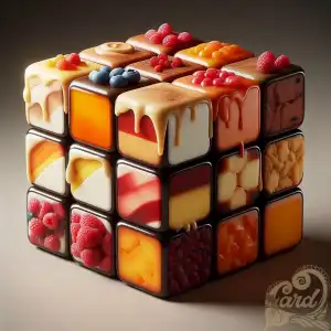 a Rubik's cube pudding