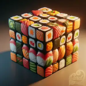 a Rubik's cube sushi