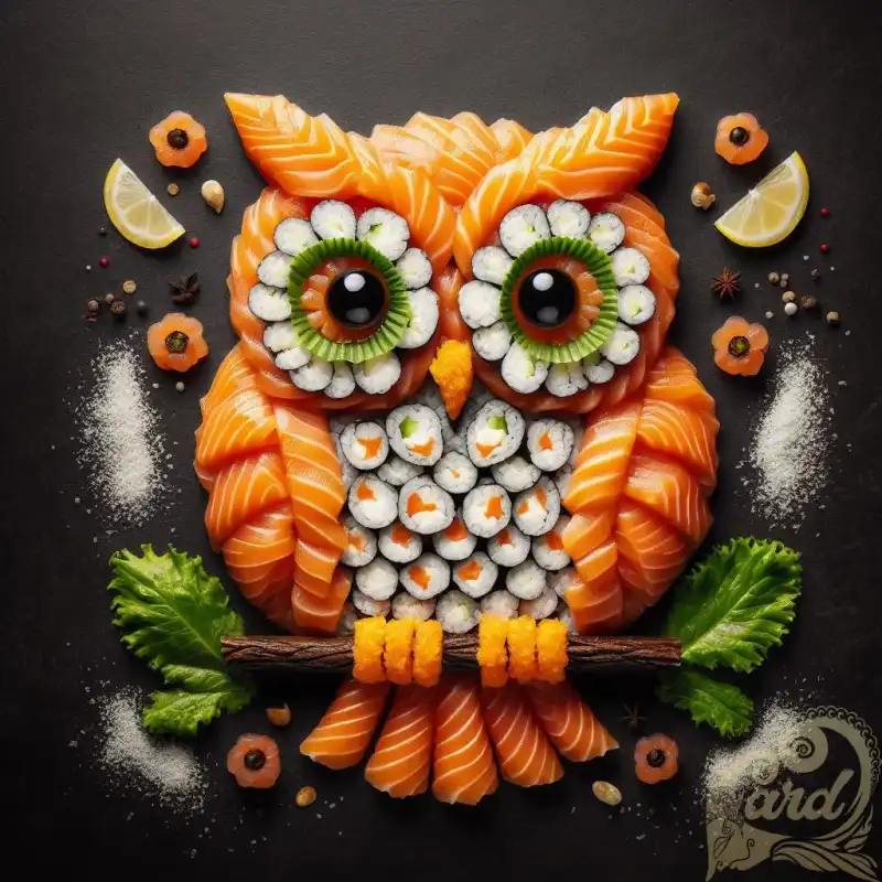 a salmon meat owl