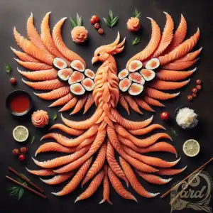 a salmon meat phoenix