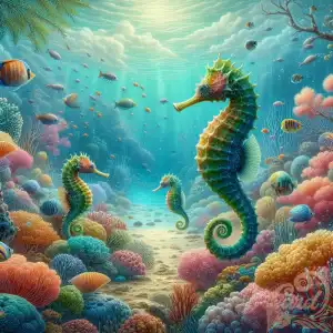 A seahorses In the ocean