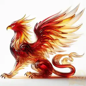 a stunning glass griffin