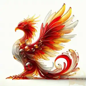 a stunning glass phoenix