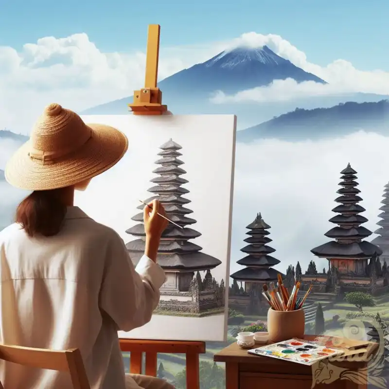 a women is painting dieng