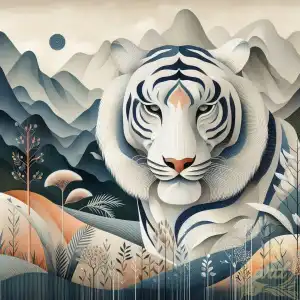 Abstrak white Tiger face