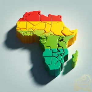 Africa Green Yellow Red and Blue Map