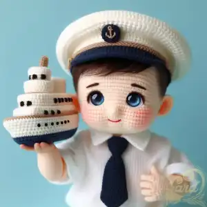 Amigurumi baby captain