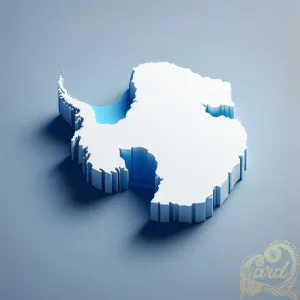 Antarctica White and Blue Map