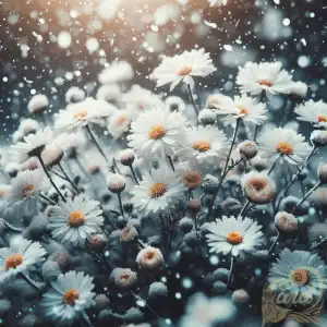 Aster flowers in winter