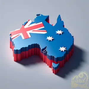 Australia Blue and Red Map