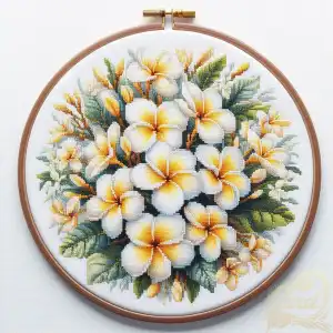 Bali Frangipani Embroidery