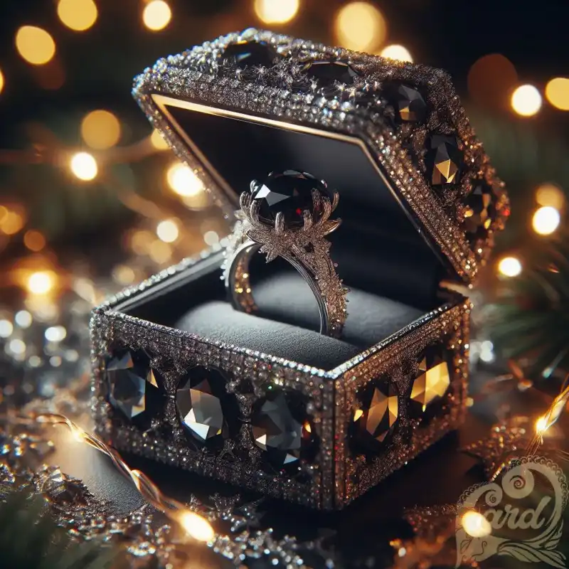 Black crystal ring