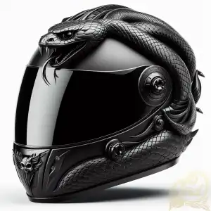 Black Full Face Snake Helmet