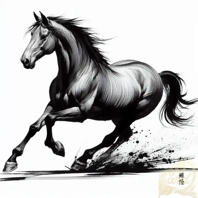 black ink horse