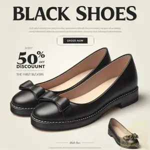Black Women's Flat Shoes