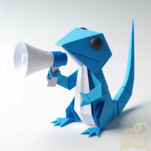 Blue and white lizard Papercraft